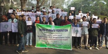 TSF stages protest ahead of the Winter Session of the Tripura Assembly