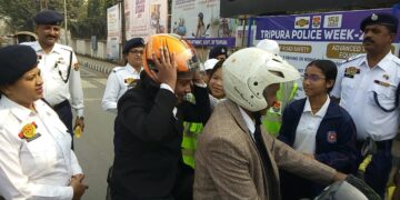 Traffic Awareness: Student took responsibility of traffic police
