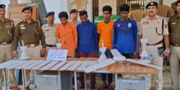 Tripura Police arrested burglars with several recovered items stolen from the CBI camp