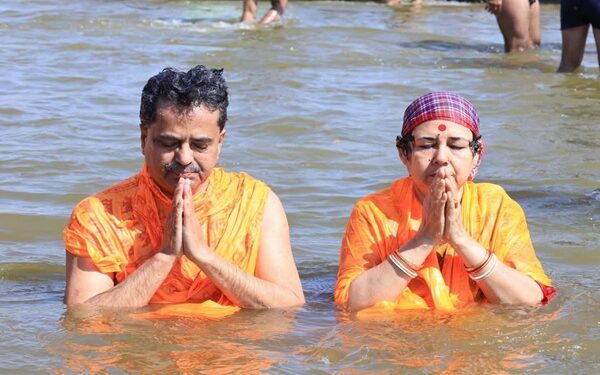 Tripura Chief Minister Manik Saha along with wife visits Maha Kumbh Mela 2025
