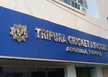 Congress MLA Sudip Roy Barman raises alleged corrupt practice in constructing cricket stadium at Narsingarh in Assembly on Monday.