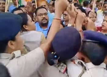 Clashes between Tripura Pradesh Congress and Security personnel during protest demonstration