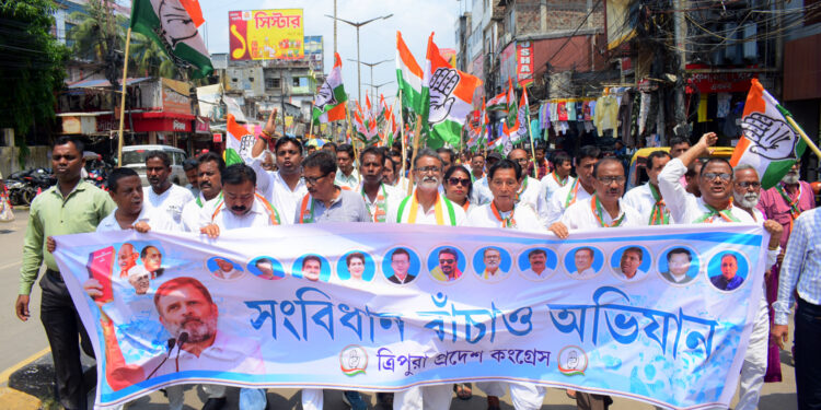 Tripura Pradesh Congress organizes ‘Samvidhan Bachao’