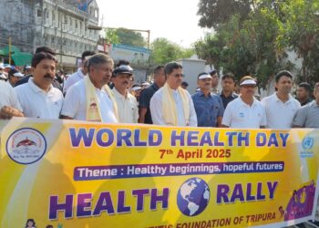 Chief Minister leads large rally in Agartala to mark World Health Day 2025
