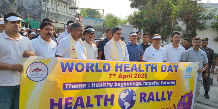 Chief Minister leads large rally in Agartala to mark World Health Day 2025
