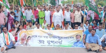 Congress party staged a protest rally