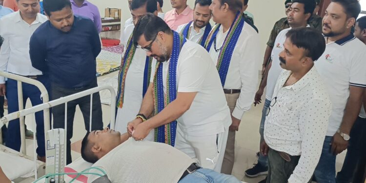 Minister Sushanta Chowdhury Inaugurates Mega Blood Donation Camp in Agartala