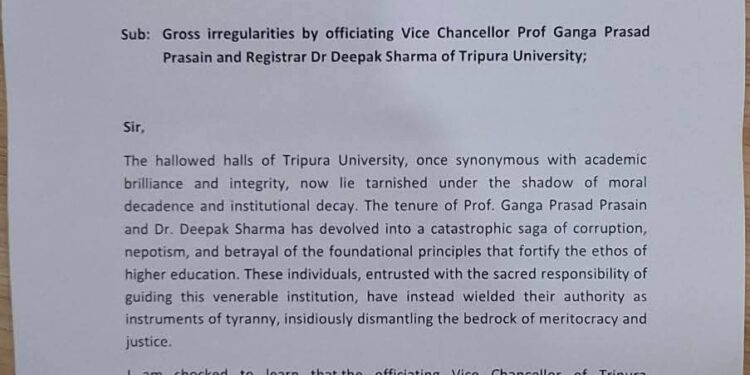 Tripura Congress MLA Seeks Action Against Alleged Corruption at Tripura University
