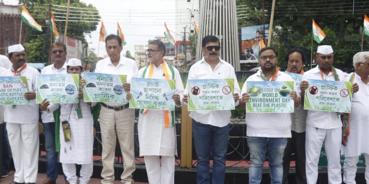 Tripura Congress Observes World Environment Day, Urges Action on Plastic Pollution