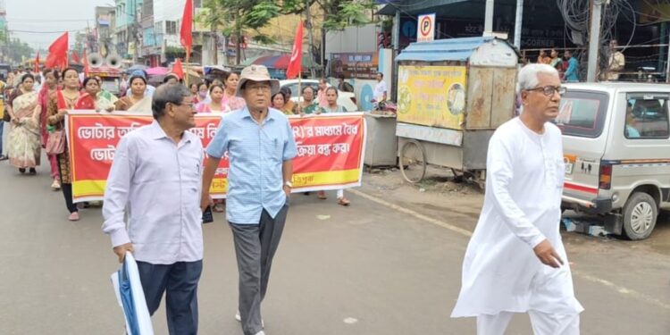 CPI(M) Protests Across Tripura Against ‘Politically Motivated’ Voter List Revision