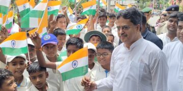 CM Saha Leads ‘Har Ghar Tiranga’ Drive in Agartala Ahead of I-Day