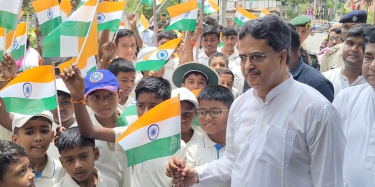 CM Saha Leads ‘Har Ghar Tiranga’ Drive in Agartala Ahead of I-Day