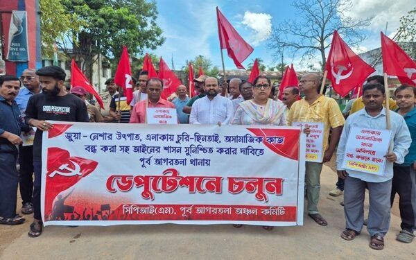 Rising Crime, Drug Menace: CPI(M) Holds Protest, Gives Deputation in Agartala