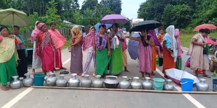 Tribal Women Lead Highway Blockade in Kailashahar Over Three-Month Drinking Water Crisis