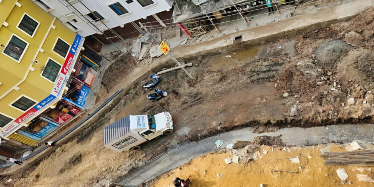 Agartala Faces Traffic Chaos Due to Drain Work