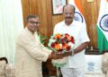 Ratan Lal Nath calls on Governor Indra Sena Reddy Nallu