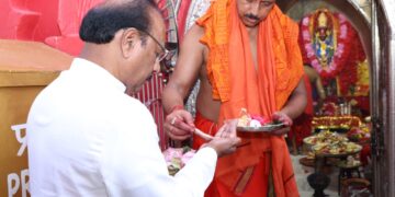 Governor Indra Sena Reddy Nallu Offers Prayers at Mata Temple