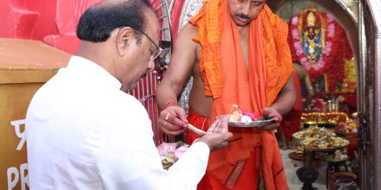 Governor Indra Sena Reddy Nallu Offers Prayers at Mata Temple