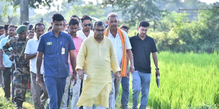 Minister Ratan Lal Nath assures full support to farmer after paddy crop destroyed