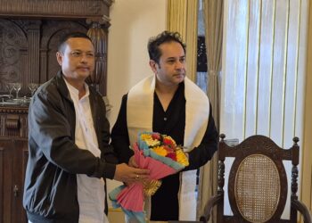 A Royal Confluence: Maharaja Pradyot Manikya and Manipur’s Maharaja Sanajaoba Meet at Ujjayanta Palace.