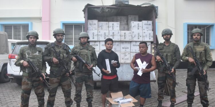 ASSAM RIFLES AND DRI SEIZE LARGE CONSIGNMENT OF FOREIGN CIGARETTES IN JOINT OPERATION
