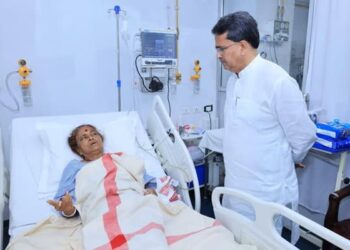CM Saha visits GB Hospital, prays for Panchali’s recovery