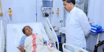CM Saha visits GB Hospital, prays for Panchali’s recovery