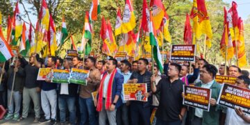 Indigenous Youth Protest in Agartala Against Bangladeshi Leader’s Remarks on Northeast