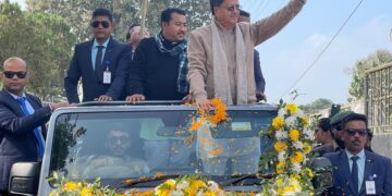 Ahead of TTAADC Polls, CM Manik Saha Leads Massive Roadshow in Dhalai’s Manu