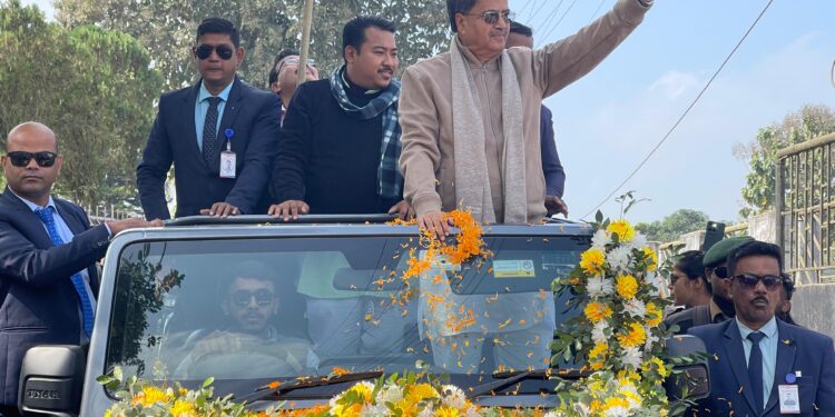 Ahead of TTAADC Polls, CM Manik Saha Leads Massive Roadshow in Dhalai’s Manu