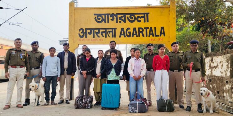 Four Tribal Women Arrested at Agartala Railway Station with 46 kg Ganja