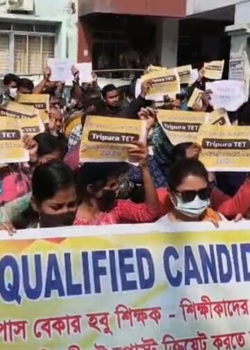 TET-Qualified Candidates Protest in Tripura Demanding Immediate Elementary Teacher Recruitment
