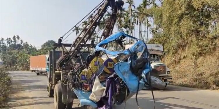Four Killed, Two Seriously Injured in Head-On Collision Between Truck and E-Auto in Tripura’s Unakoti District