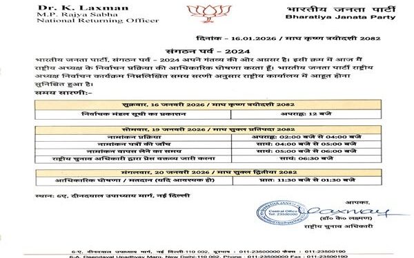 Sangathan Parv 2024: BJP announces president poll dates