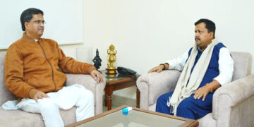 Manik Saha Holds Talks With BJP National Working President Nitin Nabin