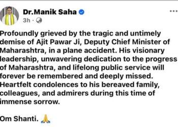 Manik Saha Expresses Grief Over Tragic Plane Crash