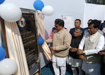 Manik Saha lays Bapuji School foundation stone