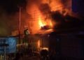 Late-Night Fire Destroys Shops at Teliamura Fruit Market