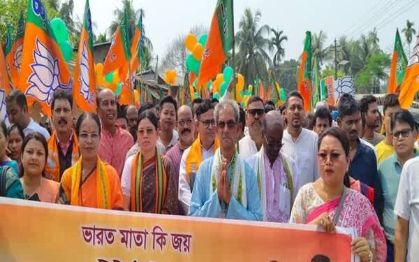 Massive BJP rally in Kanchanpur ahead of TTAADC polls