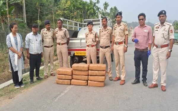 Dhalai district Police Seize 110 Kg Cannabis at Srirampur Naka Check