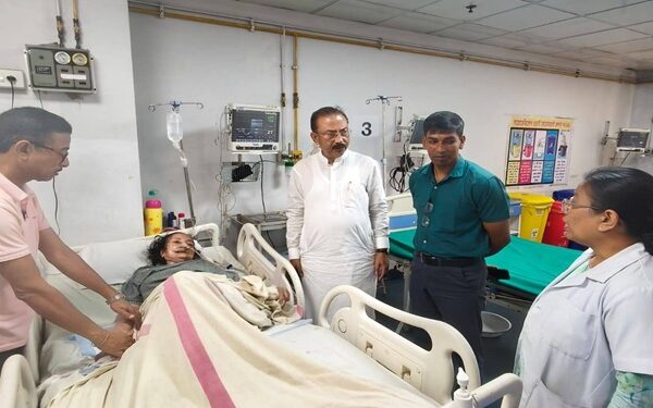 Rajib Bhattacharjee Visits Ailing Gita Roy at GB Hospital