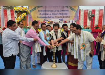 Pradyot Lays Community Hall Foundation in Gondatwisa