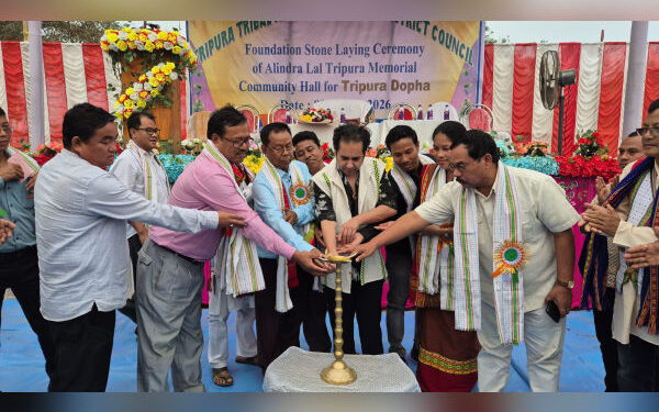 Pradyot Lays Community Hall Foundation in Gondatwisa