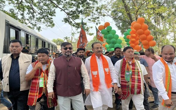 Massive BJP rallies in Jirania, Mandai ahead of ADC polls
