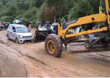 Rain cripples Agartala–Khowai road, traffic disrupted