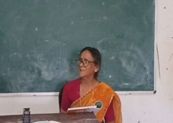Tripura teacher continues teaching after retirement
