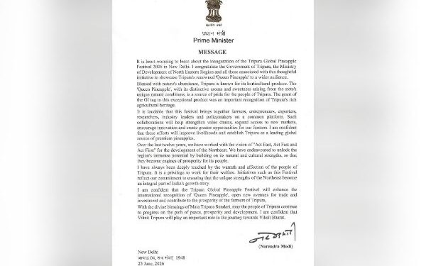 PM Modi showcases GI-tagged Tripura pineapple