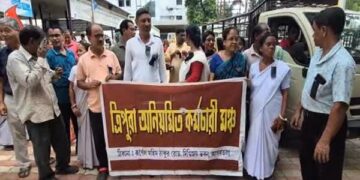 Irregular Employees Observe Black Day Across Tripura