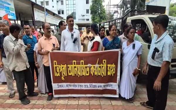Irregular Employees Observe Black Day Across Tripura