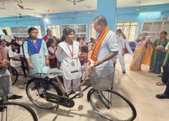 Rajib Bhattacharjee Distributes Bicycles to Girls
